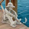 Design Toscano EU9288 10 1/2 Inch Gone Fishing Fisherman Statue