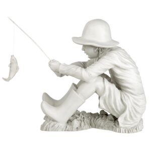 Design Toscano EU9288 10 1/2 Inch Gone Fishing Fisherman Statue