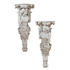 Design Toscano EU933571 11 1/2 Inch French Baroque Caryatids, Set of 2