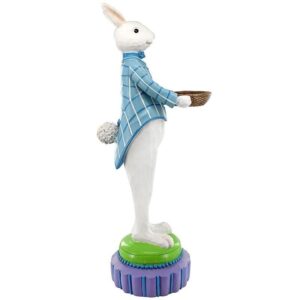 Design Toscano EU9355 8 1/2 Inch Stading Rabbit Butler with Bowl