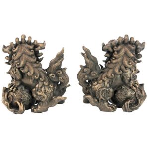 Design Toscano EU93778 6 Inch Shishi Foo Dogs Chinese Lion Statues