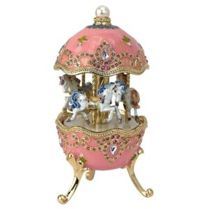 Design Toscano FH24662 23 Inch Horse Carousel Enameled Egg Music Box