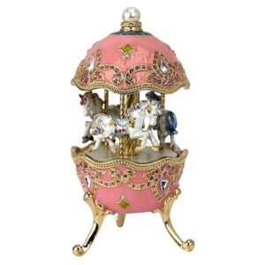 Design Toscano FH24662 23 Inch Horse Carousel Enameled Egg Music Box