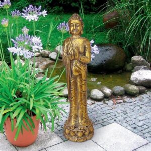 Design Toscano FU13264 7 Inch Standing Golding Buddha Statue