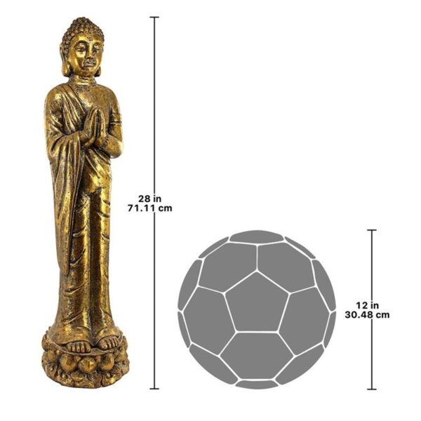 Design Toscano FU13264 7 Inch Standing Golding Buddha Statue