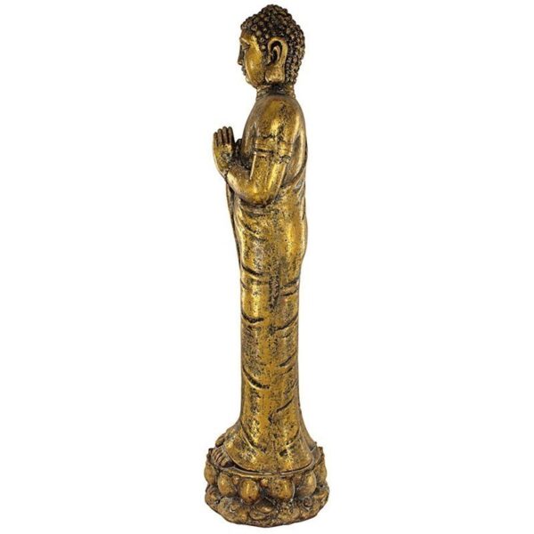 Design Toscano FU13264 7 Inch Standing Golding Buddha Statue