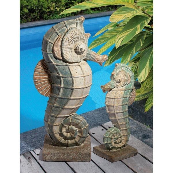 Design Toscano FU680070 13 1/2 Inch Seabiscuit Seahorse Statues, Set of Two