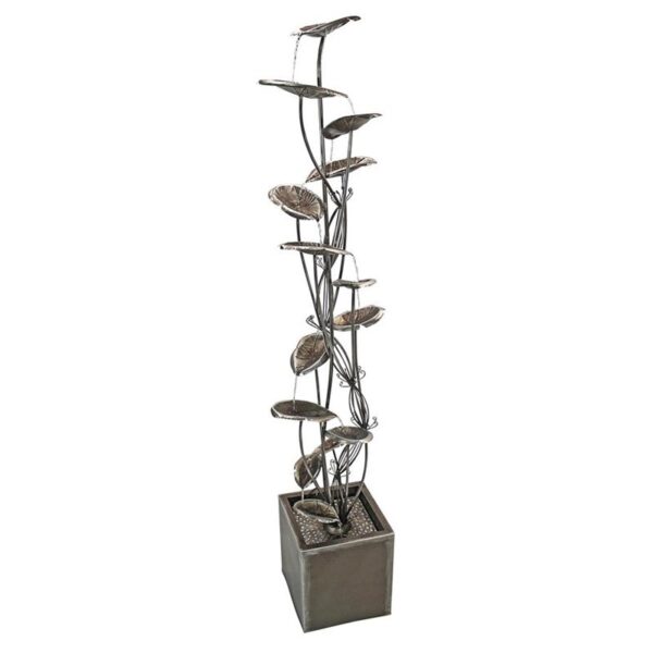 Design Toscano FU71592 14 Inch Wandering Leaf Metal Tower Fountain