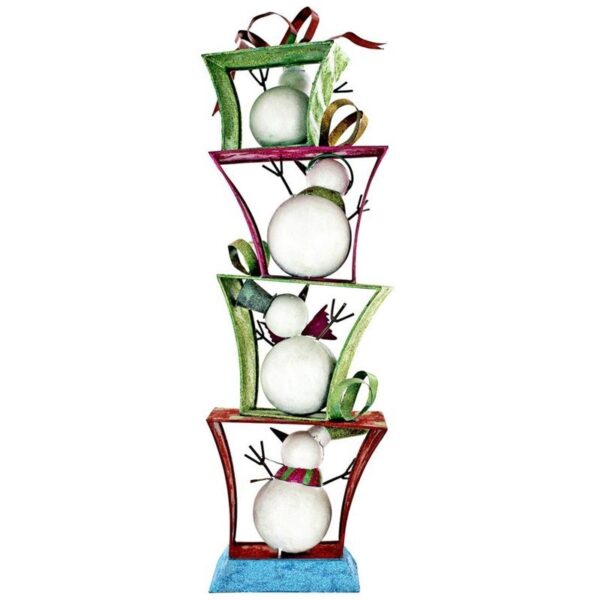 Design Toscano FU71801 11 Inch Stacks of Christmas Sowmen Statue