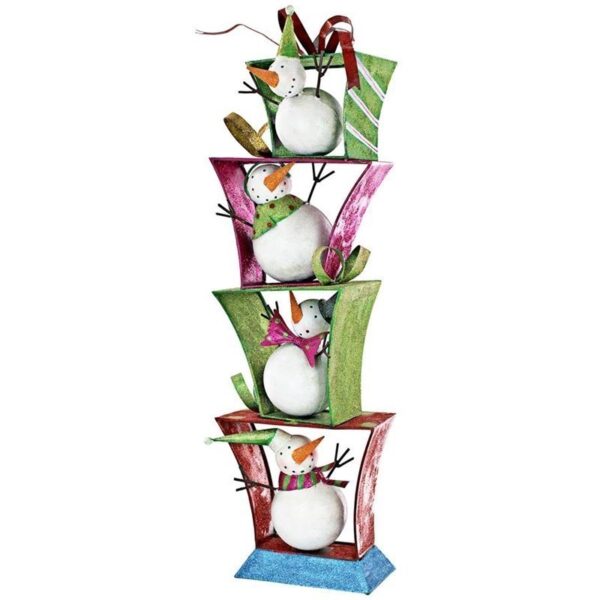 Design Toscano FU71801 11 Inch Stacks of Christmas Sowmen Statue