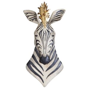 Design Toscano FU75618 15 1/2 Inch King of the Herd Metal Zebra Plaque