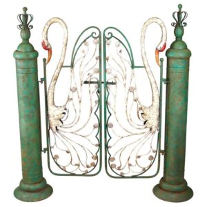 Design Toscano FU76162 52 Inch Swan Serenade Metal Garden Gate