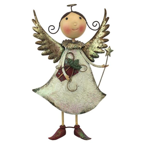 Design Toscano FU78828 11 1/2 Inch Clara Holiday Helper Metal Angel Statue