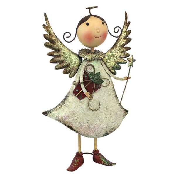 Design Toscano FU78828 11 1/2 Inch Clara Holiday Helper Metal Angel Statue