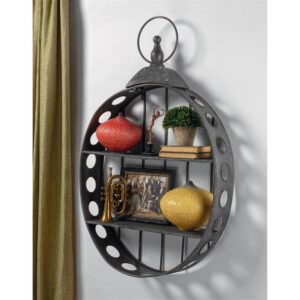 Design Toscano FU83883 30 Inch Wall Pocket Watch Sculptural Metal Curio Shelves - Black