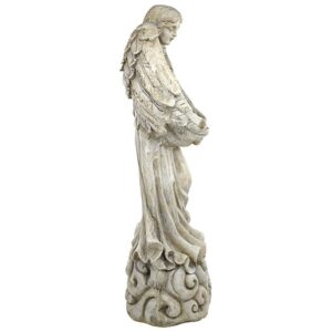 Design Toscano FU85924 14 1/2 Inch Angel with Winged Offering Dish Statue