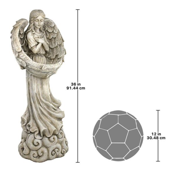 Design Toscano FU85924 14 1/2 Inch Angel with Winged Offering Dish Statue