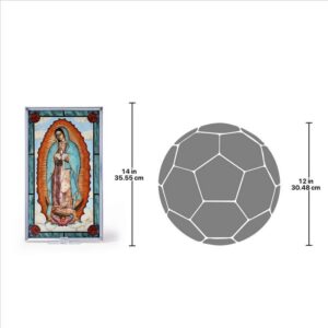 Design Toscano GM1015 8 Inch Virgin of Guadalupe Religious Art Glass Panel