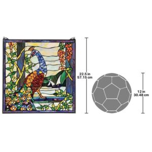 Design Toscano HD103 22 Inch Peacocks Garden Window