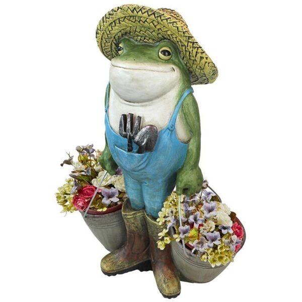 Design Toscano HF300718 11 1/2 Inch Buckets the Garden Frog Statue