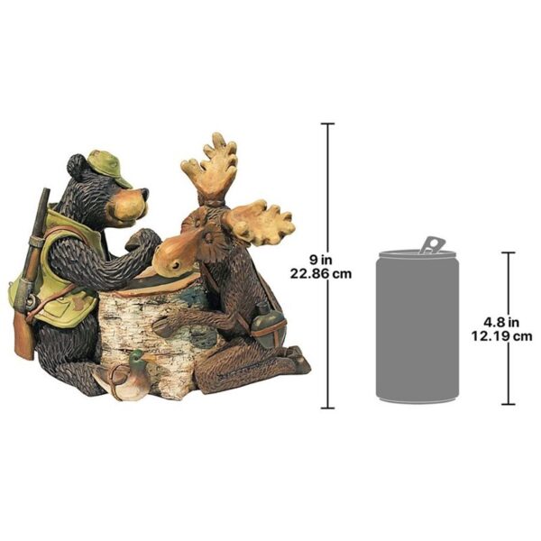 Design Toscano HF665390 11 Inch Moose and Black Bear Arm Wrestling Statue