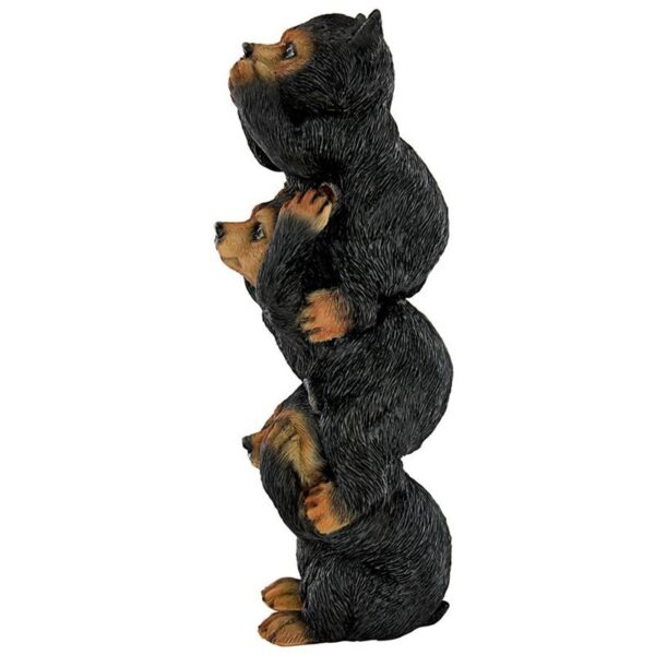 Design Toscano HT142927 3 1/2 Inch Speak Hear See No Evil Stacked Black Bears