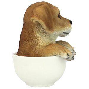 Design Toscano HT8730 4 1/2 Inch Lab Pup in Cup - Yellow