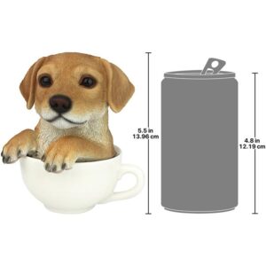 Design Toscano HT8730 4 1/2 Inch Lab Pup in Cup - Yellow