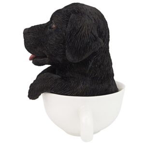 Design Toscano HT8760 4 1/2 Inch Lab Pup in Cup - Black