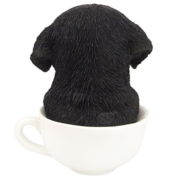 Design Toscano HT8760 4 1/2 Inch Lab Pup in Cup - Black