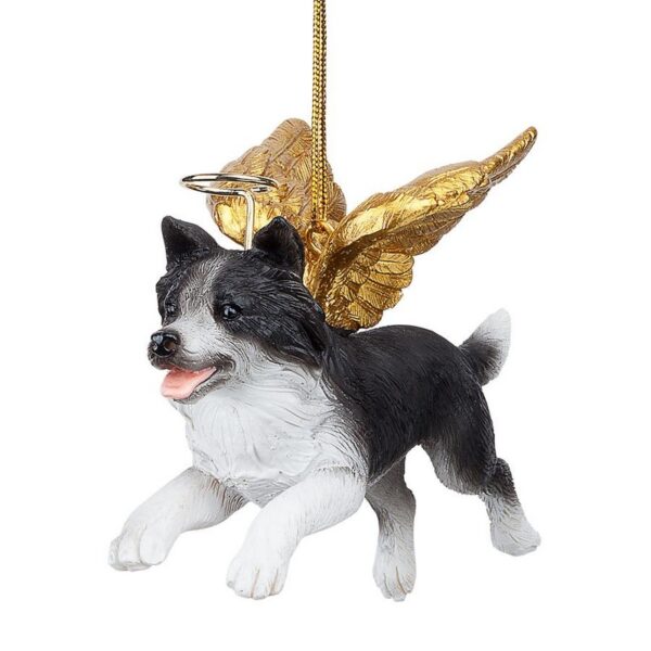 Design Toscano JH170715 4 Inch Honor The Pooch Border Collie Holiday Dog Angel Ornament Collection