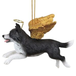 Design Toscano JH170715 4 Inch Honor The Pooch Border Collie Holiday Dog Angel Ornament Collection