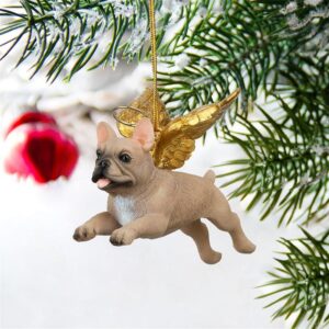 Design Toscano JH170717 3 1/2 Inch Honor The Pooch French Bulldog Holiday Dog Angel Ornament