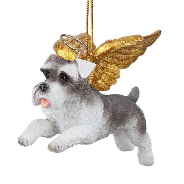 Design Toscano JH170719 3 1/2 Inch Honor The Pooch Mini Schnauzer Holiday Dog Angel Ornament