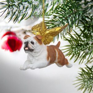 Design Toscano JH170733 4 Inch Honor The Pooch Bulldog Holiday Dog Angel Ornament