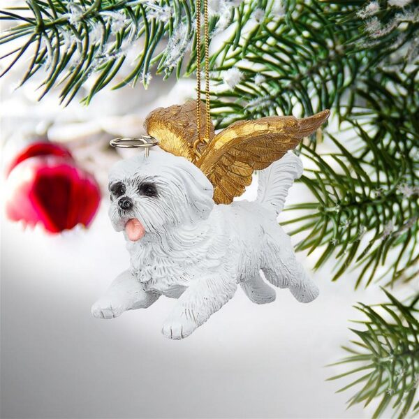 Design Toscano JH170735 3 1/2 Inch Honor The Pooch Maltese Holiday Dog Angel Ornament