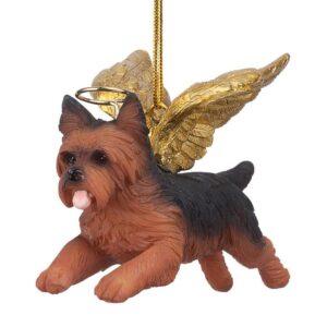 Design Toscano JH170737 3 1/2 Inch Honor The Pooch Yorkie Holiday Dog Angel Ornament