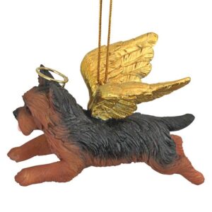 Design Toscano JH170737 3 1/2 Inch Honor The Pooch Yorkie Holiday Dog Angel Ornament