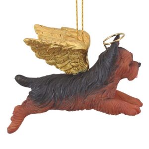 Design Toscano JH170737 3 1/2 Inch Honor The Pooch Yorkie Holiday Dog Angel Ornament