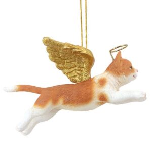 Design Toscano JH170738 4 Inch Honor The Feline Orange Tabby Holiday Cat Angel Ornament