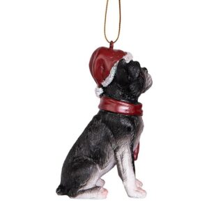 Design Toscano JH576302 2 1/2 Inch Boston Terrier Holiday Dog Ornament Sculpture