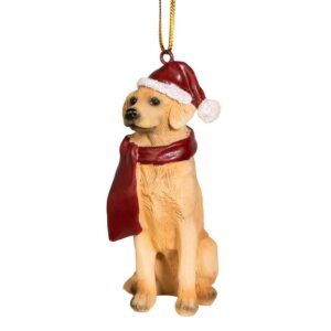 Design Toscano JH576305 2 1/2 Inch Golden Retriever Holiday Dog Ornament Sculpture