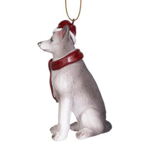 Design Toscano JH576306 2 1/2 Inch Siberian Husky Holiday Dog Ornament Sculpture