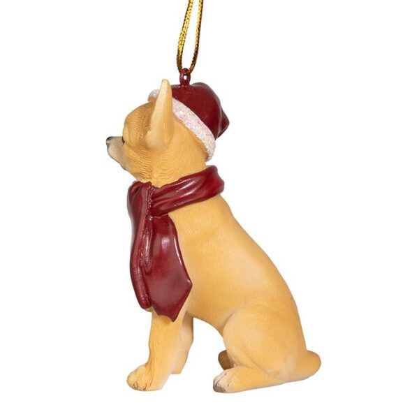 Design Toscano JH576307 2 1/2 Inch Chihuahua Holiday Dog Ornament Sculpture