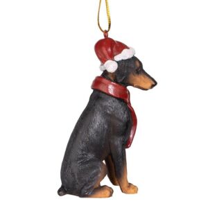 Design Toscano JH576309 2 1/2 Inch Doberman Pinscher Holiday Dog Ornament Sculpture