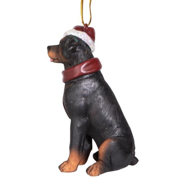 Design Toscano JH576316 2 1/2 Inch Rottweiler Holiday Dog Ornament Sculpture