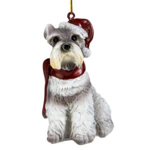 Design Toscano JH576317 2 1/2 Inch Miniature Schnauzer Holiday Dog Ornament Sculpture