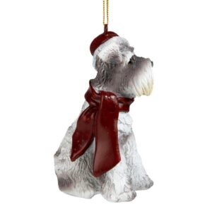 Design Toscano JH576317 2 1/2 Inch Miniature Schnauzer Holiday Dog Ornament Sculpture