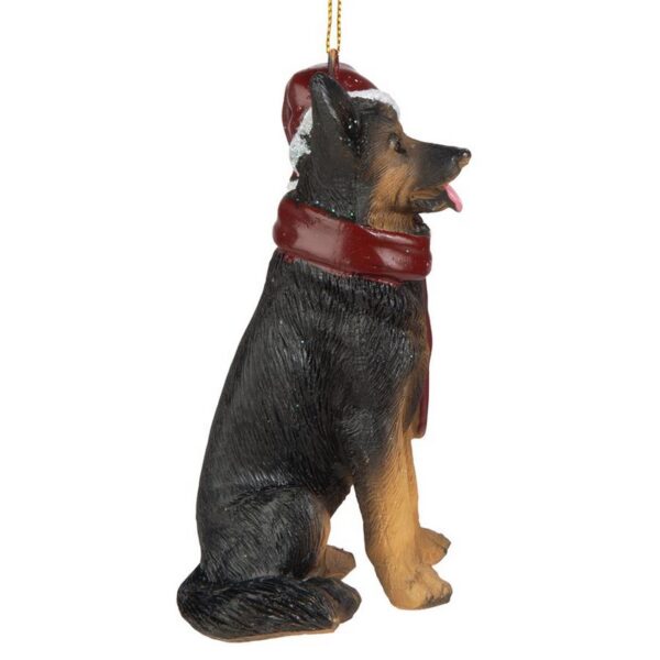 Design Toscano JH576320 2 1/2 Inch German Shepherd Holiday Dog Ornament Sculpture