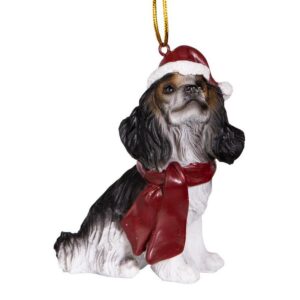 Design Toscano JH576321 2 1/2 Inch Cavalier King Charles Spaniel Holiday Dog Ornament Sculpture